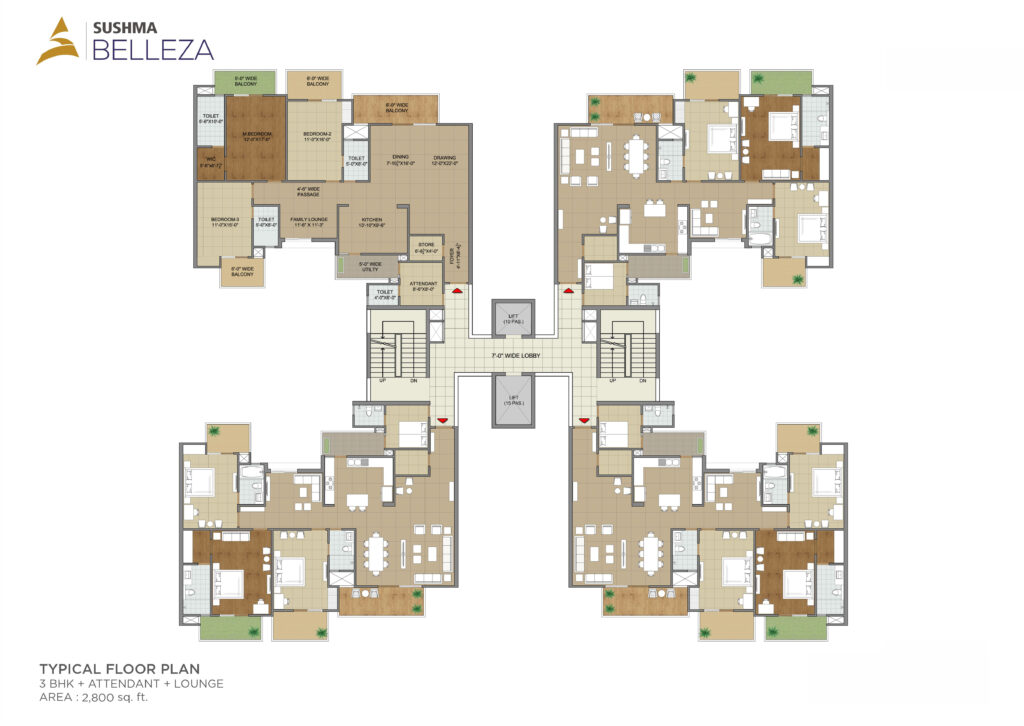 Cluster Plan - SUSHMA Belleza_2800 sqft