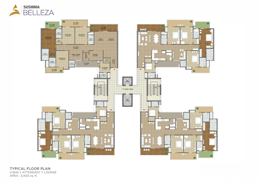 Cluster Plan - SUSHMA Belleza_3400 sqft